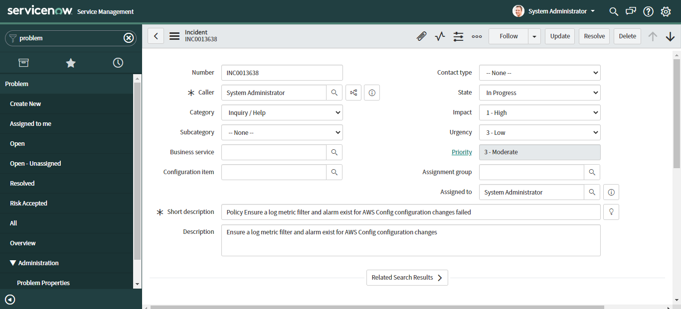 ServiceNow integration