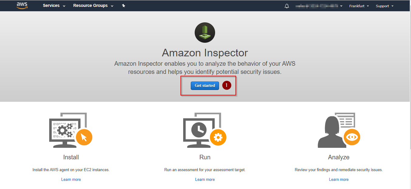 AWS Inspector - AWS Console