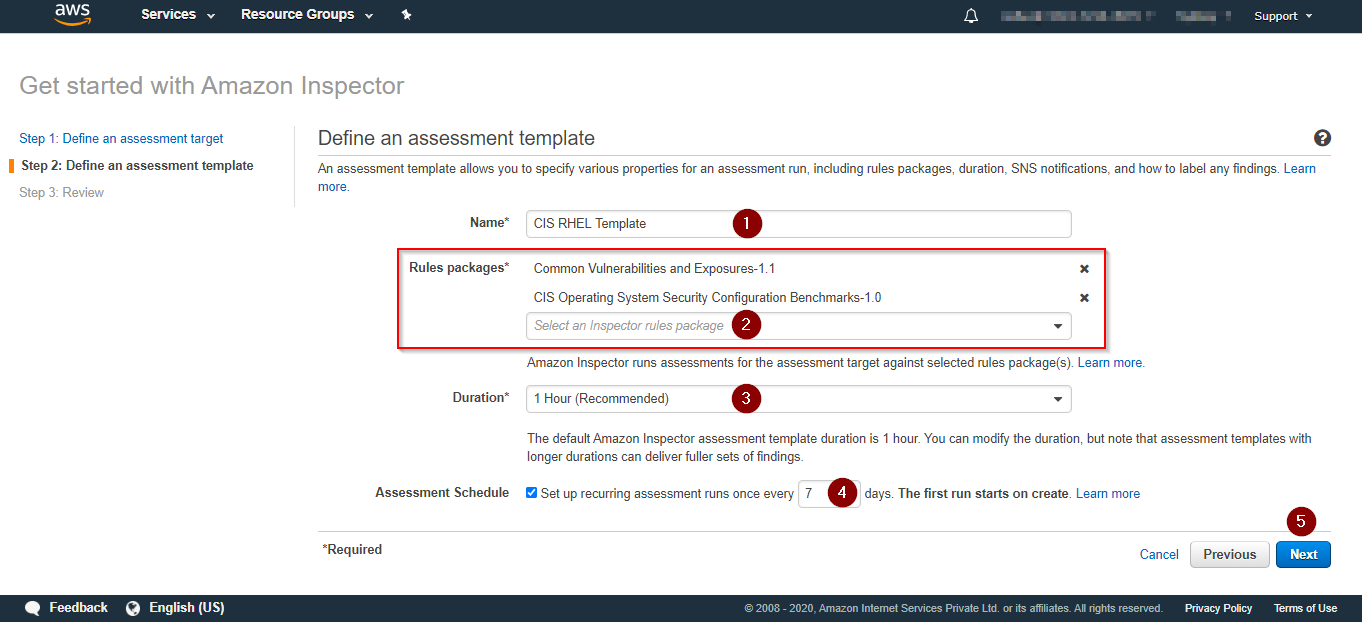 AWS Inspector - AWS Console