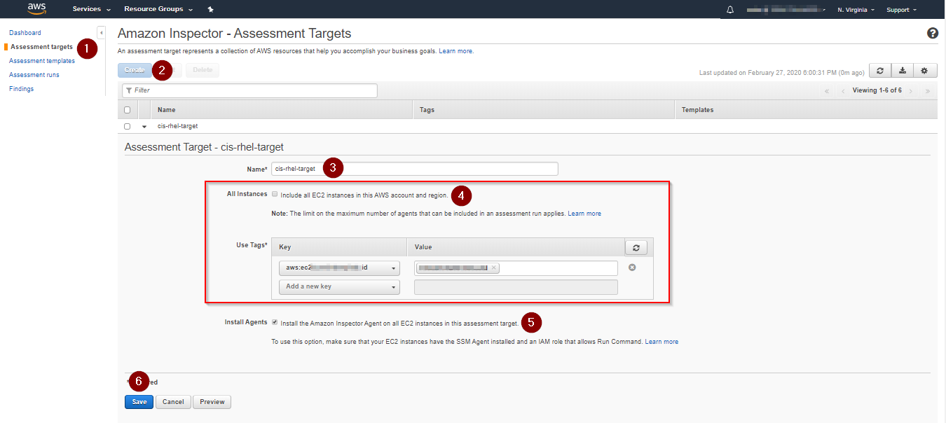 AWS Inspector - AWS Console