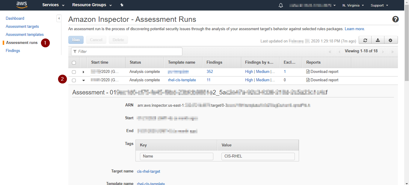 AWS Inspector - AWS Console