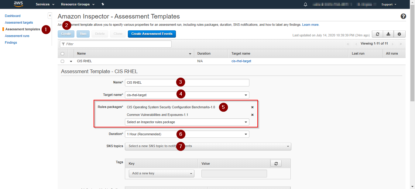 AWS Inspector - AWS Console