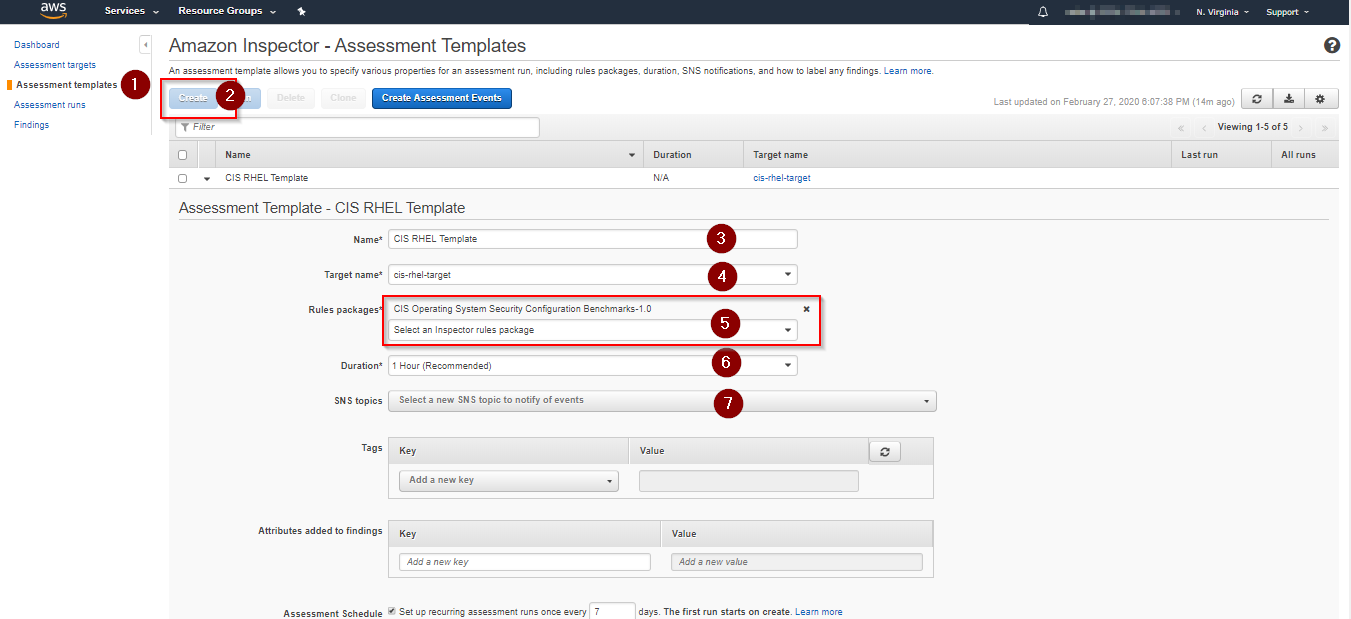 AWS Inspector - AWS Console