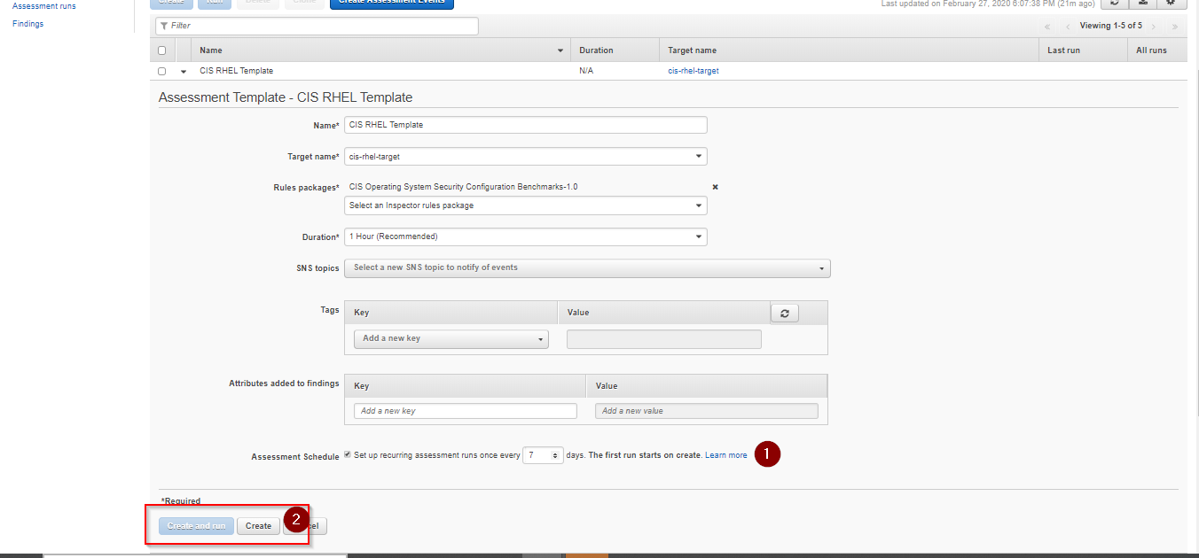 AWS Inspector - AWS Console