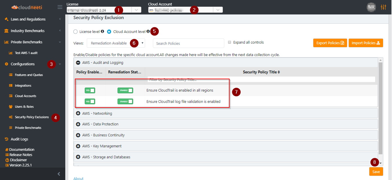 STEP 3: Configure policy remediation 