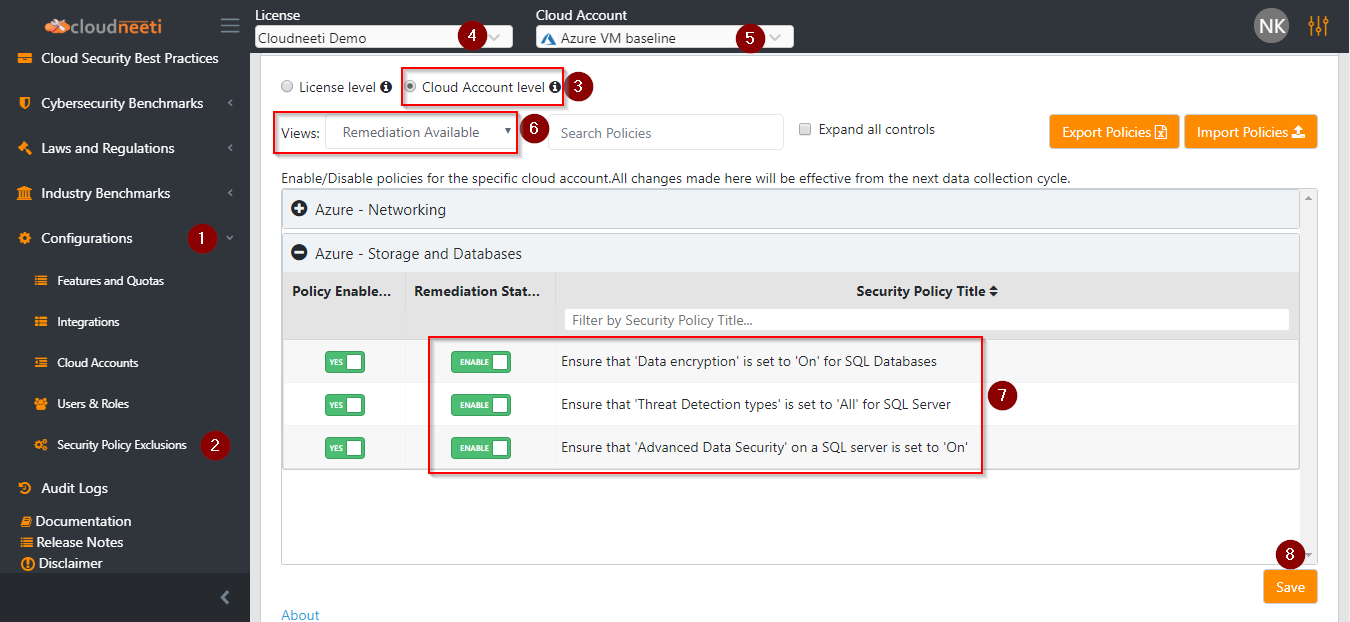 STEP 2: Configure remediation policies